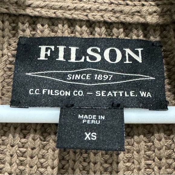 C.C Filson Co. Women’s Wingham Island Cardigan Sweater Size XS Dark Tan Cotton - Picture 6 of 10